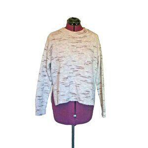 Max Studio Sweater Women’s XS Oatmeal Crew Neck Side Split Soft Knit Pullover